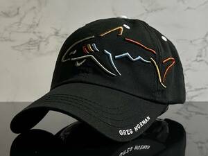 【未使用品】179K 上品★GREG NORMAN グレグ・ノーマン キャップ 帽子 CAP 上品で高級感のあるブラックのコットン素材♪《FREEサイズ》