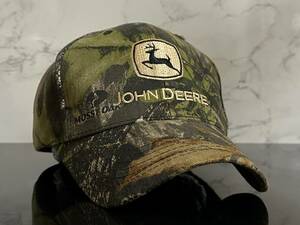 【未使用品】38F クール★JOHN DEERE ジョン ディア キャップ 帽子 CAP クールなウット系迷彩柄にベージュロゴ！《FREEサイズ》