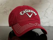 【未使用品】221KF 上品★Callaway Golf キャロウェイ ゴルフキャップ 帽子 CAP 上品で高級感のあるレッドのコットン素材！《FREEサイズ》_画像1