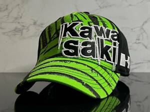 【未使用品】182K★Kawasaki カワサキ レーシング キャップ 帽子 CAP ファンにも嬉しいクールなレーシングデザイン《伸縮素材60㎝～63㎝》