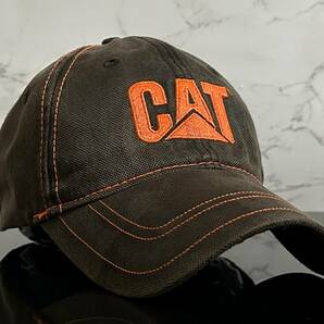 【未使用品】31B★Caterpillar CAT キャタピラー キャップ 帽子 クールなブラウンのコーティング素材にライトオレンジロゴ《FREEサイズ》の画像1