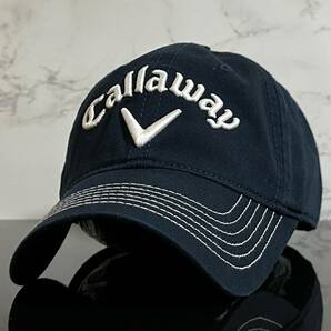 【未使用品】247KD 上品★Callaway Golf キャロウェイ ゴルフキャップ 帽子 CAP 上品で高級感のあるネイビーのコットン素材《FREEサイズ》の画像2