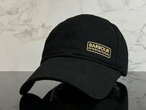 【未使用品】237KA★BARBOUR バーブァー キャップ 帽子 CAP ファンにも嬉しい上品で高級感のあるブラックにイエローロゴ《FREEサイズ》