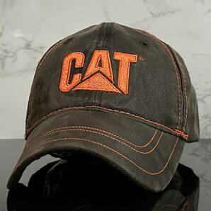 【未使用品】31B 訳あり★Caterpillar CAT キャタピラー 帽子 クールなブラウンのコーティング素材にライトオレンジロゴ《FREEサイズ》の画像3