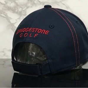 【未使用品】67B★BRIDGESTONE GOLF ブリジストン ゴルフ キャップ 帽子 高級感のあるネイビーのコットン素材にレッドロゴ《FREEサイズ》の画像5