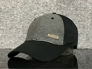 【未使用品】63D クール★OAKLEY オークリー キャップ 帽子CAP クールなシマ柄とブラックの伸縮素材にメタルピン《伸縮前56㎝～59㎝位迄》