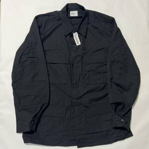 デッドストック 米軍 実物 BDUジャケット Black 357 M-L ブラック リップストップ