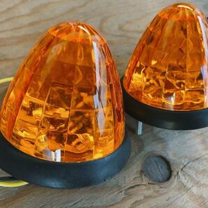 24V ダイヤカットレンズマーカー 16LED 2個セット オレンジの画像1