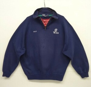 90s ヴィンテージ RALPH LAUREN ラルフローレン RL-93 ガゼット付き ハーフジップ スウェット ネイビー VINTAGE 90年代