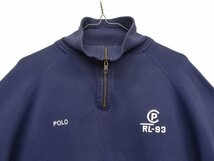 90s ヴィンテージ RALPH LAUREN ラルフローレン RL-93 ガゼット付き ハーフジップ スウェット ネイビー VINTAGE 90年代_画像4