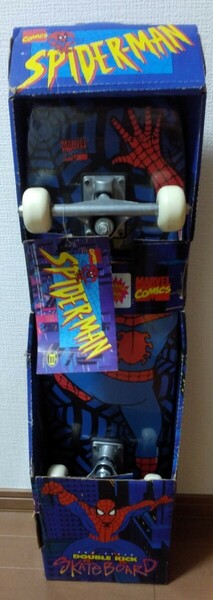 BURNT DOUBLE KICK SKATE BOARD スパイダーマン　スケートボード　レトロ　ビンテージ　ヴィンテージ　インテリア　アメトイ　マーベル