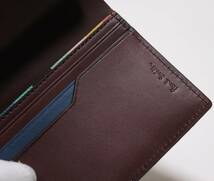 《Paul Smith ポールスミス》箱付新品 定価25,300円【ステッチハイライト】 立体ロゴ レザー2つ折り財布 ウォレット A9689_画像5