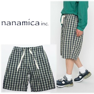 《nanamica ナナミカ》新品 定価29,700円 股上深め オンブレチェック ショートパンツ ハーフパンツ ウエストゴム 32(W78~86)A9567