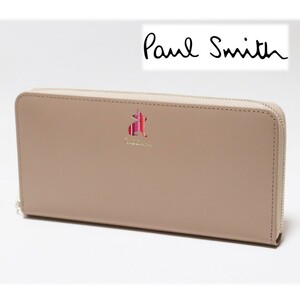 《Paul Smith ポールスミス》箱付新品 ラッキーラビット レザーラウンドファスナー式長財布 ウォレット A9649