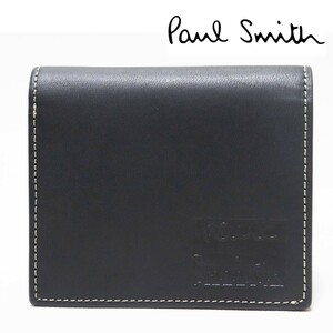 《Paul Smith ポールスミス》箱付新品 定価25,300円【ステッチハイライト】 立体ロゴ レザー2つ折り財布 ウォレット A9687