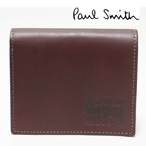 《Paul Smith ポールスミス》箱付新品 定価25,300円【ステッチハイライト】 立体ロゴ レザー2つ折り財布 ウォレット A9689