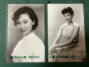 【未開封】岸惠子　マルベル堂プロマイド写真2枚　大きめの膨らみ　昭和女優　昭和タレント