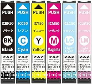 IC6CL50 ZAZ 互換 インクカートリッジ 6色セット ICBK50 ICC50 ICM50 ICY50 ICLC50 IC