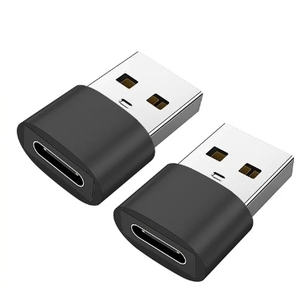 USB Type-C から Type-A 変換アダプター ブラック 2個組