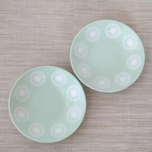 【2枚】新品 日本製 美濃焼 パールグリーン 小皿 取り皿 ケーキ皿