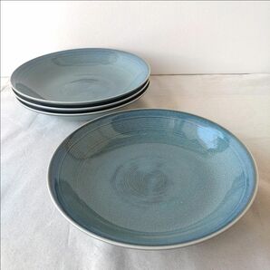【4枚】新品 日本製 美濃焼 ターコイズ 軽量 深皿 カレー皿 パスタ皿