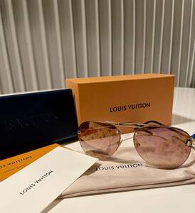 新品同様品 LOUISVUITTON ルイヴィトン クロックワイズ モノグラム ミラー ティアドロップ サングラス メガネ 眼鏡 ゴールド