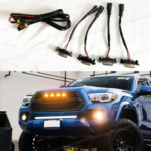 LED グリルマーカー 4連 トヨタ スモークレンズ アンバー タコマ TRD プログリル 汎用 ハイラックス プラド RAV4 デリカD5 フロント ライト