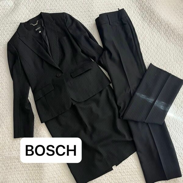 BOSCH スーツ ３点　M L パンツスーツ　スカートスーツ　スタイリッシュ ジャケット パンツ セットアップ スーツ