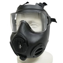 フルフェイスガード M50ガスマスク型 ヘルメット装着アダプター付 [ ブラック / クリア ] フェイスマスク サバゲ―装備_画像2