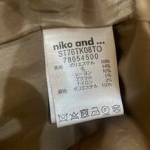 niko and.../ニコアンド 長袖 ノーカラーチェック柄コート ブラウン 茶 レディース 3_画像7