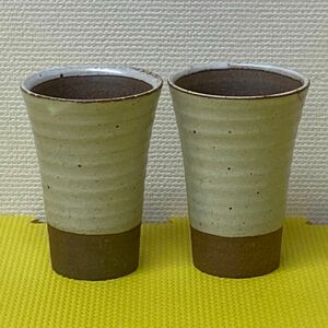 ビアタンブラー　タンブラー　ビアグラス 焼酎　ペア　陶器　焼き物　陶磁器 おつかれ生です。きめ細かい泡たちます