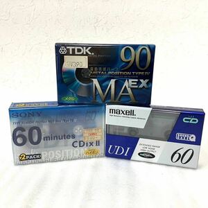 計4個 カセットテープ まとめ売り TDK MAEX-90 メタルポジション SONY ソニー ハイポジ 2C-60CDX2F CDixⅡ maxell マクセル UDI60 ノーマル