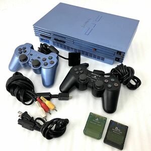 動作OK SONY ソニー PS2 本体 SCPH-39000 AQUA アクアブルー プレイステーション2 プレステ2 純正コントローラー メモリーカード付き