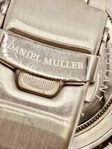 稼動品 DANIEL MULLER ダニエルミューラー 腕時計 DM-2003 クロノグラフ クォーツ 黒文字盤 ブラック_画像9