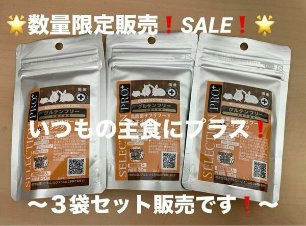 《限定販売！SALE！》セレクションプロプラス乳酸菌サプリフード30g＋エイジング×３袋セット