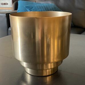 φ17cm ゴールドフラワーポット/gold flower pot M (検,ミッドセンチュリー,midcentury,カッシーナ,B&B,アルフレックス,フランス,植木鉢の画像1