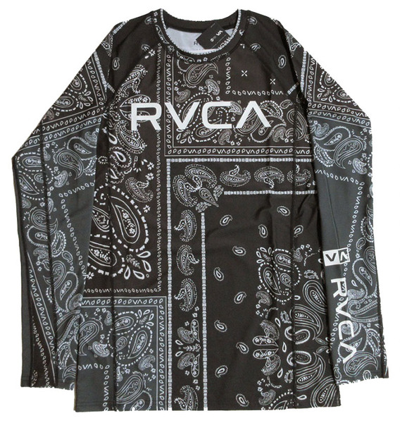 RVCA ルーカ バンダナ ラッシュガード Mサイズ 黒 ブラック 水着 長袖