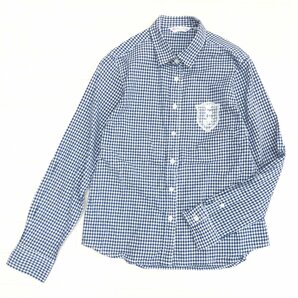 美品 BRICK HOUSE by TOKYO SHIRT×Disney ブリックハウス×ディズニー ミッキーデザイン ギンガムチェック シャツ L ネイビー系 ブラウスの画像1