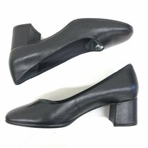 ●ほぼ未使用 ROCKPORT ロックポート ラウンドトゥ 本革 レザー パンプス 23.5cm 黒 ミドルヒール ビジネス リクルート 通勤 就活 女性用_画像7