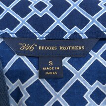 Brooks Brothers ブルックスブラザーズ コットン100% 総柄 プルオーバー チュニック シャツ S 濃紺 ネイビー オープンネック カットソー_画像3