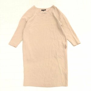 Demi-Luxe BEAMS ビームス Ｖネック ワンピース 38(M) ベージュ 日本製 ミディ丈 チュニック 国内正規品 レディース 女性用