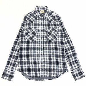 Wrangler×AMERICAN RAG CIE ラングラー アメリカンラグシー チェック ウエスタンシャツ S 白×黒 ホワイト ブラック 長袖 アメカジ メンズ