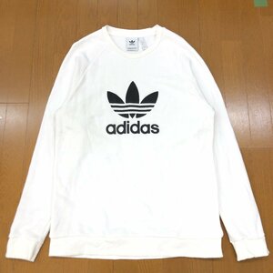 ●adidas originals アディダスオリジナルス デカロゴプリント スウェット トレーナー 2XO 白 ホワイト 3XL 4L 特大 大きいサイズ メンズ