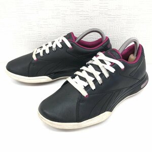 ●Reebok リーボック イージートーン 本革 レザー トーニングシューズ 23.5cm 黒 ブラック スニーカー ウォーキングシューズ コンフォート