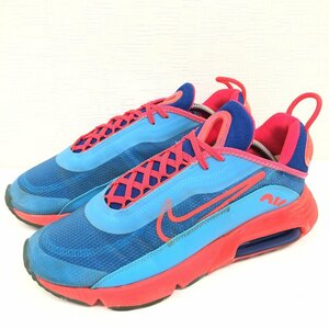 ●NIKE ナイキ エアマックス2090 BY YOU ハイテク スニーカー 27.5cm ライトブルー×ネオンレッド エアソール AIR MAX ローカット メンズ