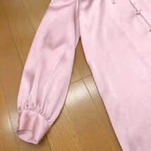 FICTION TOKYO フィクション セーラーカラー ゆったり サタン チュニック シャツ F ピンク パフスリーブ ブラウス ビッグシルエット_画像5