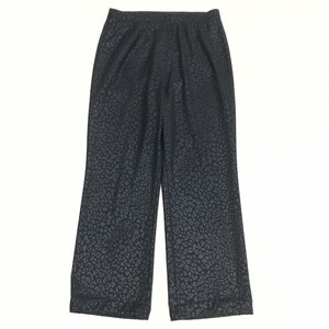 伊太利屋 La Moda GOJI イタリヤ ラモーダゴジ ヒョウ柄 ストレッチ スラックス パンツ 11(L) w72 黒 ブラック レオパード レディース