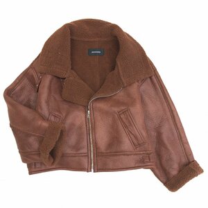 *JEANASIS Jeanasis regular price 19,800 jpy oversize eko mouton jacket F Brown fake mouton coat big Silhouette fur 