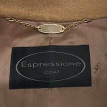 ◆Espressione エスプレッシオーネ カシミヤ100% ロングコート 9(M) キャメル ウールコート カシミア サンプル品 オンワード樫山 女性用_画像3