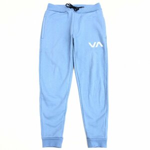 ●RVCA ルーカ ロゴプリント 裏起毛 スウェット ジョガーパンツ M ライトブルー スウェットパンツ サーフ系 サーフィン 国内正規品 メンズ